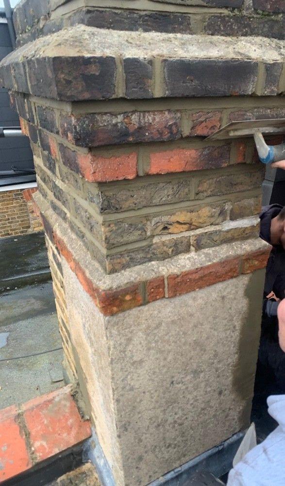 Chimney stack re-pointing