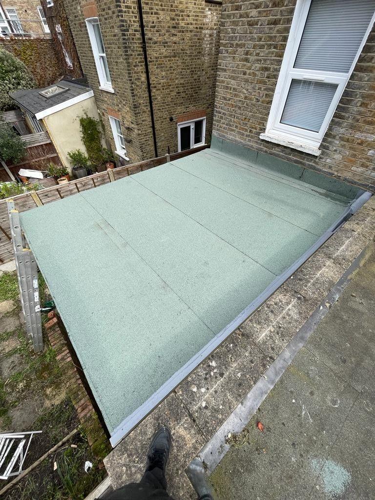 New felt flat roof, finished