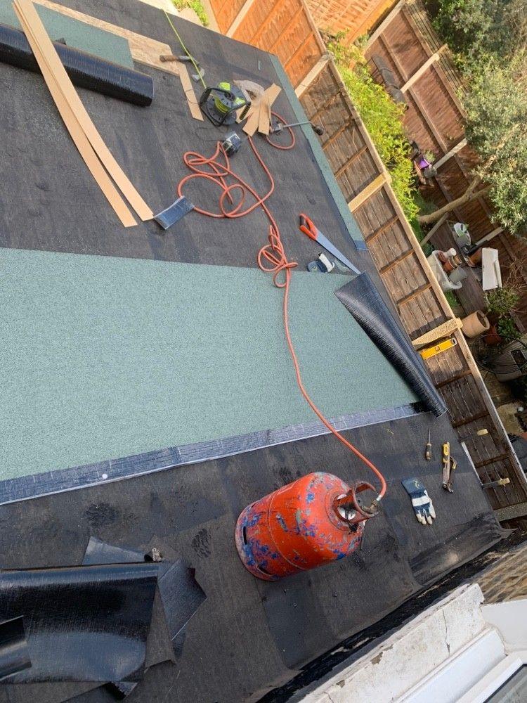 New felt flat roof going on