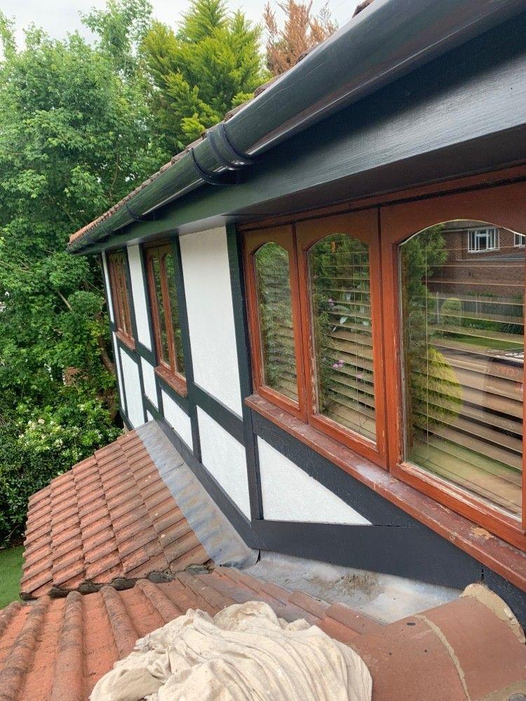 New fascia and guttering on a Tudor-style house