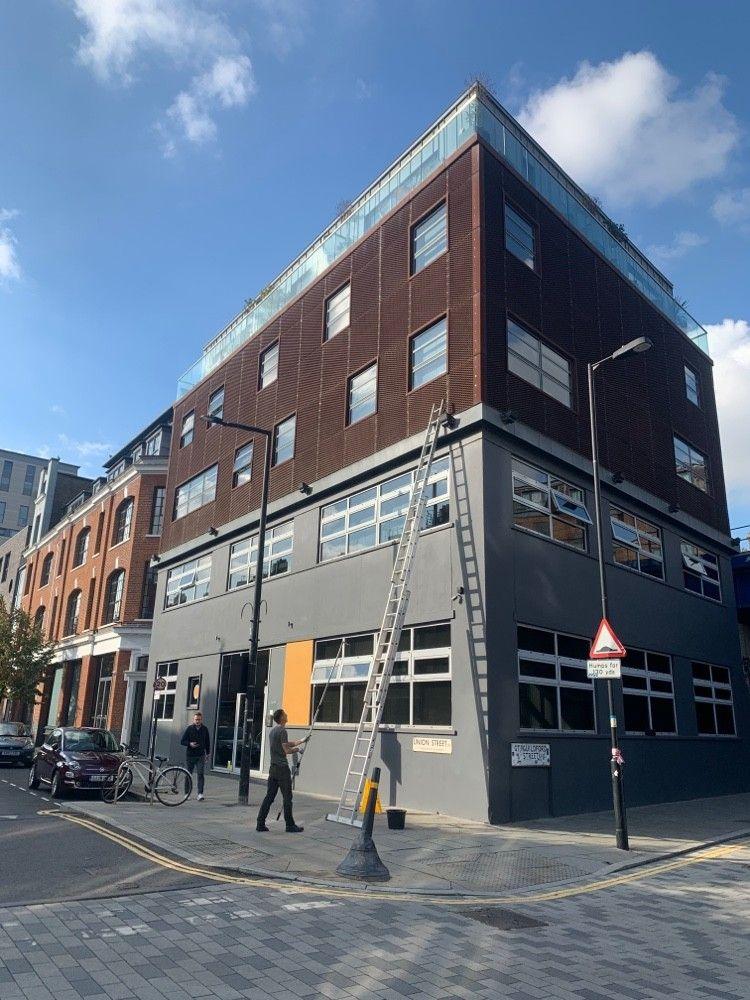 Gutter work on an office block